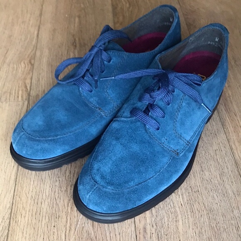 Munro Blue Suede Oxfords - Picture 1 of 8